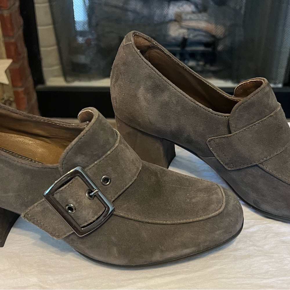 Earthies By Earth Women's Suede Leather Heels Loafer Size US 8.5B Rhea
